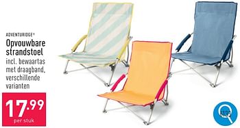 Promoties Opvouwbare strandstoel - Adventuridge - Geldig van 10/06/2024 tot 16/06/2024 bij Aldi