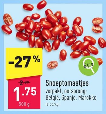 Promoties Snoeptomaatjes - Huismerk - Aldi - Geldig van 10/06/2024 tot 16/06/2024 bij Aldi