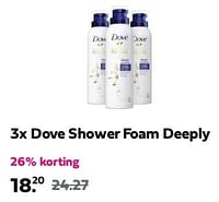 Promoties Dove shower foam deeply - Dove - Geldig van 02/06/2024 tot 09/06/2024 bij Plein