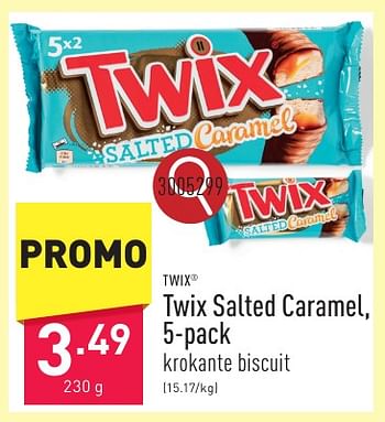 Promoties Twix salted caramel - Twix - Geldig van 10/06/2024 tot 16/06/2024 bij Aldi