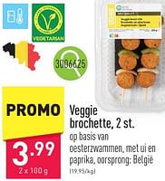 Promoties Veggie brochette - Huismerk - Aldi - Geldig van 10/06/2024 tot 16/06/2024 bij Aldi