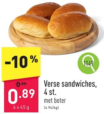 Promoties Verse sandwiches - Huismerk - Aldi - Geldig van 10/06/2024 tot 16/06/2024 bij Aldi