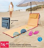Promoties Vouwbare strandmat met rugleuning - Adventuridge - Geldig van 10/06/2024 tot 16/06/2024 bij Aldi