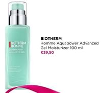 Promoties Biotherm homme aquapower advanced gel moisturizer - Biotherm - Geldig van 02/06/2024 tot 09/06/2024 bij ICI PARIS XL