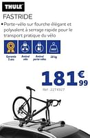 Promotions Porte-vélos de toit fastride - Thule - Valide de 01/05/2024 à 04/06/2024 chez Auto 5