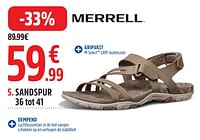 Promoties Sandalen sandspur - Merrell - Geldig van 28/05/2024 tot 16/06/2024 bij Intersport
