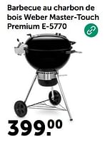 Promotions Barbecue au charbon de bois weber master-touch premium e-5770 - Weber - Valide de 29/05/2024 à 09/06/2024 chez Aveve