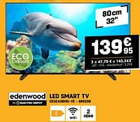 Promoties Edenwood led smart tv ed32a08hd-ve - Edenwood  - Geldig van 29/05/2024 tot 09/06/2024 bij Electro Depot