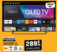 Promoties Edenwood qled smart tv ed43ea07uhd-mm - Edenwood  - Geldig van 29/05/2024 tot 09/06/2024 bij Electro Depot