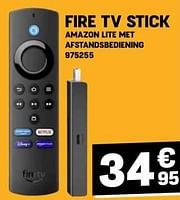 Promoties Fire tv stick amazon lite met afstandsbediening - Amazon - Geldig van 29/05/2024 tot 09/06/2024 bij Electro Depot