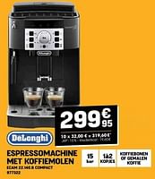 Promoties Delonghi espressomachine met koffiemolen ecam 22.140.b compact - Delonghi - Geldig van 29/05/2024 tot 09/06/2024 bij Electro Depot