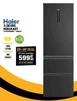 Promoties Haier 3 deurs koelkast htw5618dnpt - Haier - Geldig van 29/05/2024 tot 09/06/2024 bij Electro Depot