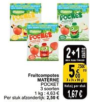 Promoties Fruitcompotes materne pocket - Materne - Geldig van 04/06/2024 tot 10/06/2024 bij Cora
