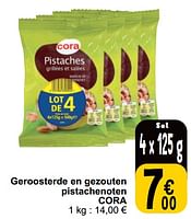 Promoties Geroosterde en gezouten pistachenoten cora - Huismerk - Cora - Geldig van 04/06/2024 tot 10/06/2024 bij Cora