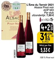 Promoties L’âme du terroir 2021 alsace pinot noir - Rode wijnen - Geldig van 04/06/2024 tot 10/06/2024 bij Cora
