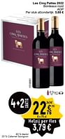 Promoties Les cinq pattes 2022 bordeaux rood - Rode wijnen - Geldig van 04/06/2024 tot 10/06/2024 bij Cora