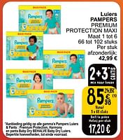 Promoties Luiers pampers premium protection maxi - Pampers - Geldig van 04/06/2024 tot 10/06/2024 bij Cora