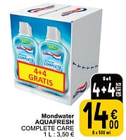 Promoties Mondwater aquafresh complete care - Aquafresh - Geldig van 04/06/2024 tot 10/06/2024 bij Cora
