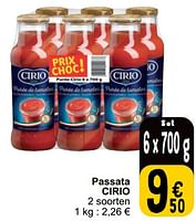 Promoties Passata cirio - CIRIO - Geldig van 04/06/2024 tot 10/06/2024 bij Cora