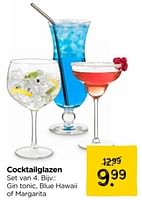 Promoties Cocktailglazen gin tonic, blue hawaii of margarita - Huismerk - Xenos - Geldig van 02/06/2024 tot 15/06/2024 bij Xenos