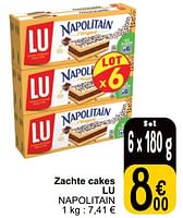 Promoties Zachte cakes lu napolitain - Lu - Geldig van 04/06/2024 tot 10/06/2024 bij Cora