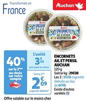 Promoties Encornets ail et persil auchan - Huismerk - Auchan - Geldig van 04/06/2024 tot 10/06/2024 bij Auchan