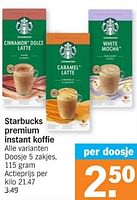 Promoties Starbucks premium instant koffie - Starbucks - Geldig van 03/06/2024 tot 09/06/2024 bij Albert Heijn