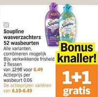 Promoties Soupline wasverzachters verkwikkende frisheid - Soupline - Geldig van 03/06/2024 tot 09/06/2024 bij Albert Heijn