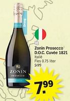 Promoties Zonin prosecco d.o.c. cuvée 1821 - Schuimwijnen - Geldig van 03/06/2024 tot 09/06/2024 bij Albert Heijn