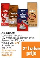 Promotions Crema e gusto gemalen koffie - Lavazza - Valide de 03/06/2024 à 09/06/2024 chez Albert Heijn