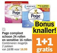 Promotions Page compleet schoon en sensitive - Page - Valide de 03/06/2024 à 09/06/2024 chez Albert Heijn