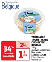 Promotions Tartinable thon et persil ciboulette boursin - Boursin - Valide de 04/06/2024 à 10/06/2024 chez Auchan Ronq