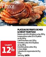 Promoties Plateau de fruits de mer le récif tourteau - Huismerk - Auchan - Geldig van 04/06/2024 tot 10/06/2024 bij Auchan