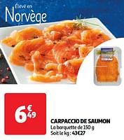 Promoties Carpaccio de saumon - Huismerk - Auchan - Geldig van 04/06/2024 tot 10/06/2024 bij Auchan