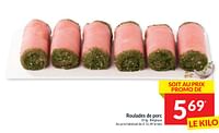 Promotions Roulades de porc - Produit maison - Intermarche - Valide de 04/06/2024 à 09/06/2024 chez Intermarche