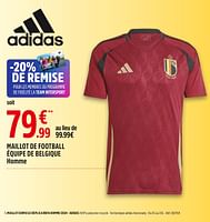 Promotions Maillot de football équipe de belgique homme - Adidas - Valide de 28/05/2024 à 16/06/2024 chez Intersport