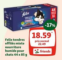Promotions Felix tendres effilés mixte nourriture humide pour chats - Purina - Valide de 05/06/2024 à 10/06/2024 chez Maxi Zoo