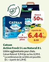 Promotions Catsan active fresh ou natural - Catsan - Valide de 05/06/2024 à 10/06/2024 chez Maxi Zoo