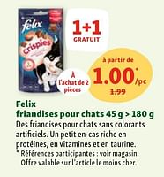 Promotions Felix friandises pour chats - Purina - Valide de 05/06/2024 à 10/06/2024 chez Maxi Zoo