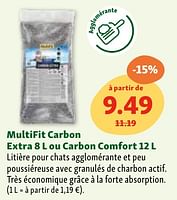 Promotions Multifit carbon extra 8 l ou carbon comfort - Multifit - Valide de 05/06/2024 à 10/06/2024 chez Maxi Zoo