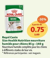 Promotions Royal canin size health nutrition nourriture humide pour chiens - Royal Canin - Valide de 05/06/2024 à 10/06/2024 chez Maxi Zoo