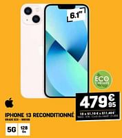 Promotions Apple iphone 13 reconditionné grade eco - Apple - Valide de 29/05/2024 à 09/06/2024 chez Electro Depot