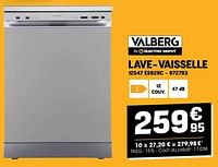 Promotions Valberg lave-vaisselle 12s47 es929c - Valberg - Valide de 29/05/2024 à 09/06/2024 chez Electro Depot