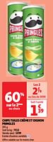 Promoties Chips tuiles crème et oignon pringles - Pringles - Geldig van 04/06/2024 tot 10/06/2024 bij Auchan