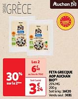Promoties Feta grecque aop auchan bio - Huismerk - Auchan - Geldig van 04/06/2024 tot 10/06/2024 bij Auchan