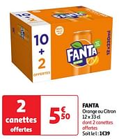 Promoties Fanta orange ou citron - Fanta - Geldig van 04/06/2024 tot 10/06/2024 bij Auchan