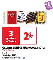 Promoties Gaufres de liège au chocolat lotus - Lotus Bakeries - Geldig van 04/06/2024 tot 10/06/2024 bij Auchan