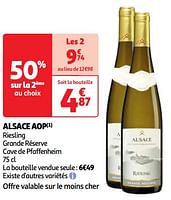 Promoties Alsace aop riesling grande réserve cave de pfaffenheim - Witte wijnen - Geldig van 04/06/2024 tot 10/06/2024 bij Auchan
