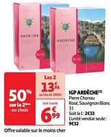 Promoties Igp ardèche pierre chanau - Rosé wijnen - Geldig van 04/06/2024 tot 10/06/2024 bij Auchan