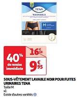 Promoties Sous-vêtement lavable noir pour fuites urinaires tena - Tena - Geldig van 04/06/2024 tot 10/06/2024 bij Auchan